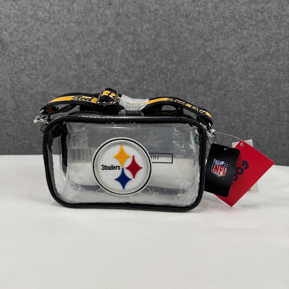 FOCO NFL Pittsburgh Steelers Clear Stadium Crossbody Bag Steel City Strap NEW